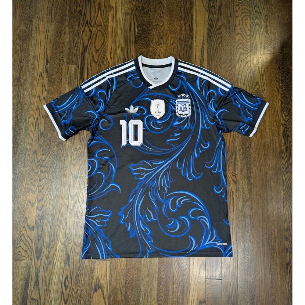 Lionel Messi Argentina Away Game Jersey 2026 World Cup Men’s Large Blue Black